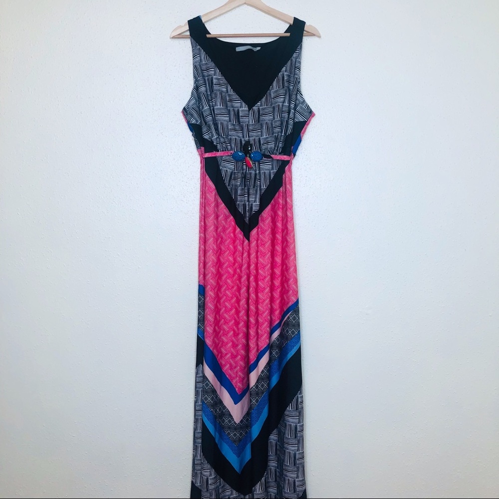NY Collection Colorful Jeweled Maxi Dress
